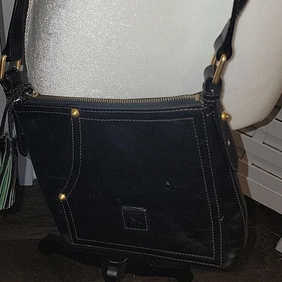 Dooney & Bourke Black Genuine Leather Crossbody Tassle Bag‎ - Picture 11 of 12